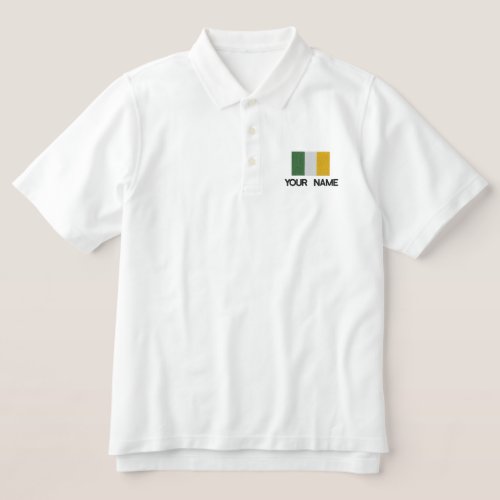 Personalized Embroidered Irish Flag Polo Shirt