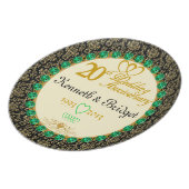 PERSONALIZED Emerald 20th Anniversary Plate (Left Side)