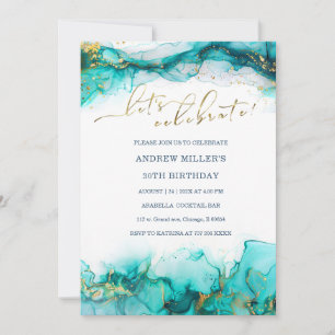 Personalized Emerald Gold Birthday Invitation