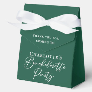 Personalized Emerald Green Bachelorette Party Favor Boxes