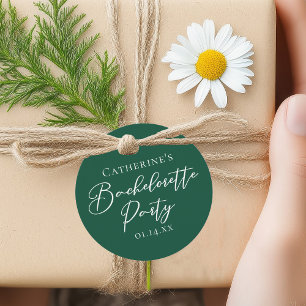 Personalized Emerald Green Bachelorette Party Favor Tags