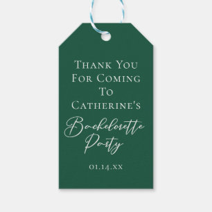 Personalized Emerald Green Bachelorette Party Gift Tags