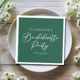 Personalized Emerald Green Bachelorette Party Napkins