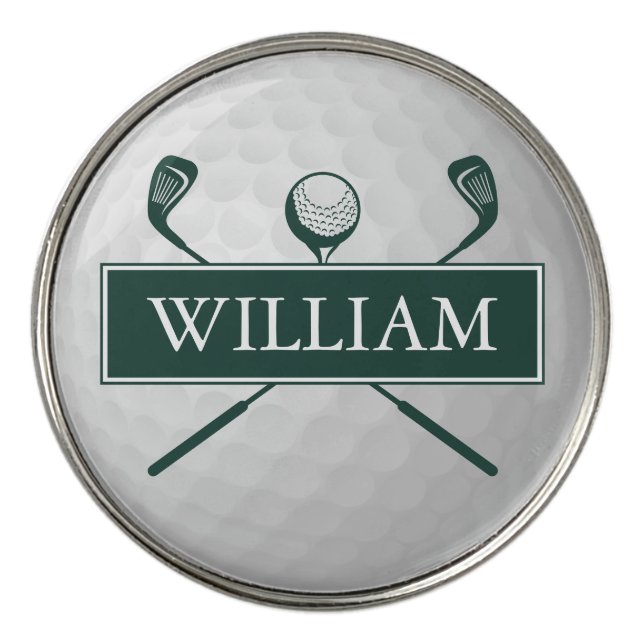Personalized Emerald Green Golf Ball Classic Marker (Front)
