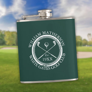 Personalized Emerald Green Golf Club Name Flask