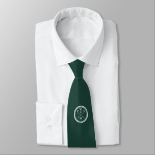 Personalized Emerald Green Monogram Initials Golf Neck Tie