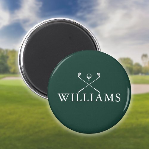 Personalized Emerald Green Name Golf Clubs Magnet