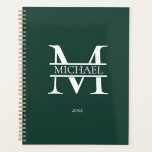 Personalized Emerald Monogram Initial Minimalist Planner