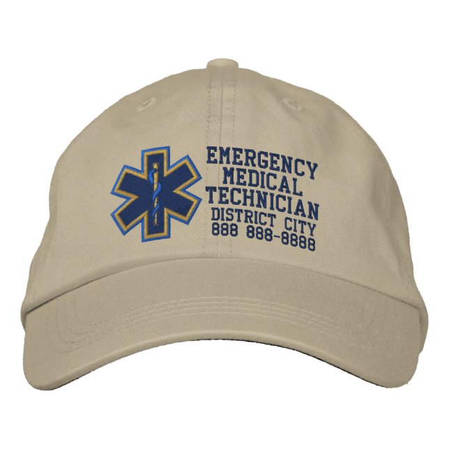 Personalized Emergency Medical Technician Embroidered Baseball Cap (Front)