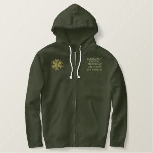 Personalized Emergency Medical Technician EMT Embroidered Hoodie
