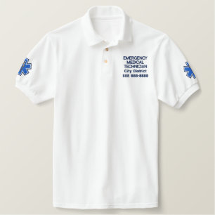 Personalized Emergency Medical Technician EMT Embroidered Polo Shirt