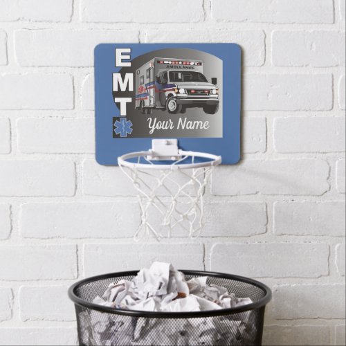 Personalized Emergency Medical Technician EMT Mini Basketball Hoop