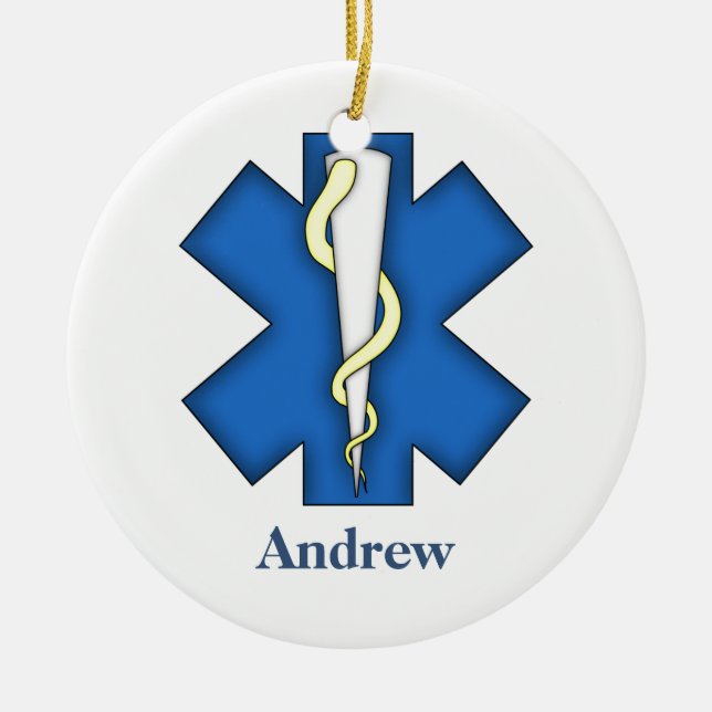 Personalized Emergency Medical Technician Ornament (Front)