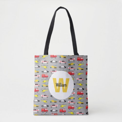 Personalized Emergency Vehicles Transportation Tote Bag