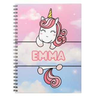 Personalized Emma Unicorn Girlie Notebook