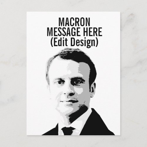 PERSONALIZED EMMANUEL MACRON POSTCARD