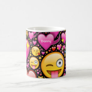 Personalized EMOJI LOVE Kids Mugs Named