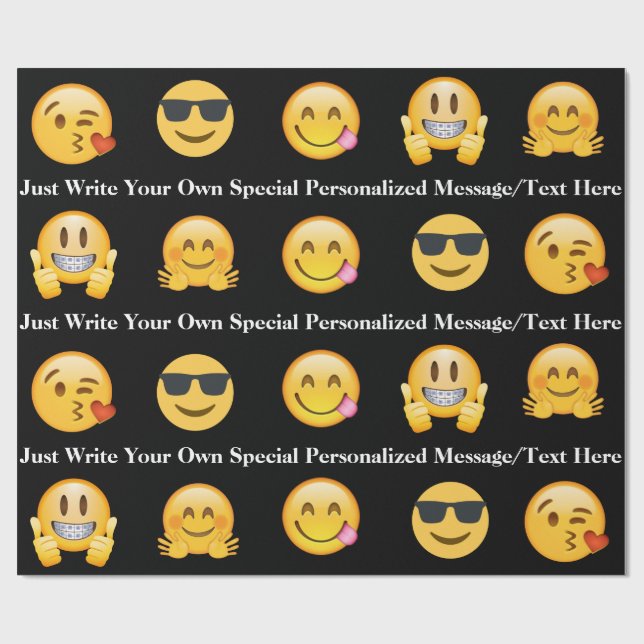Personalized Emoji Text/Message Wrapping Paper (Flat)