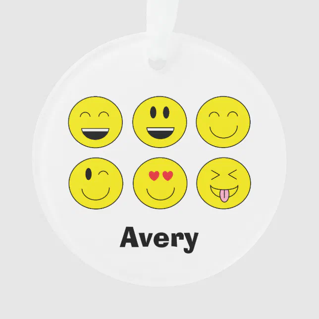 Personalized "Emojis" Christmas Ornament Zazzle