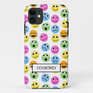 Personalized Emojis Faces Colorful Patterned iPhone 11 Case