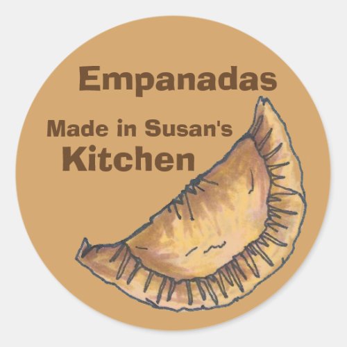 Personalized Empanadas Made Baked Kitchen Homemade Classic Round Sticker