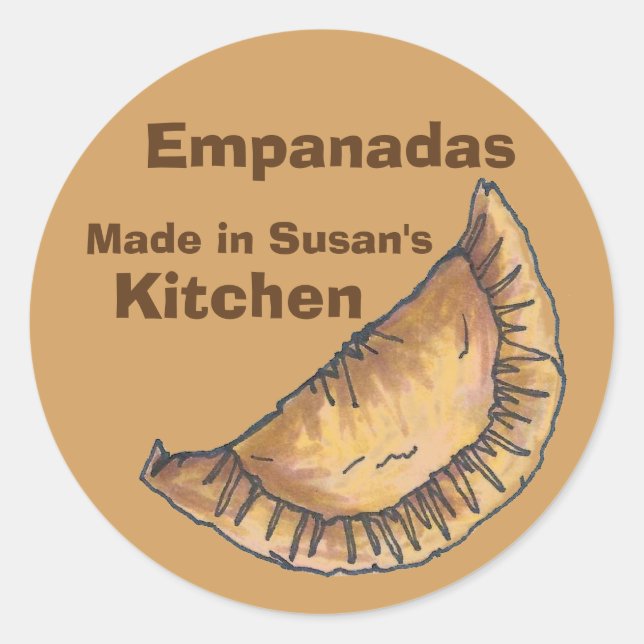Personalized Empanadas Made Baked Kitchen Homemade Classic Round Sticker (Front)
