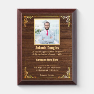 Personalized Employee Appreciation & custom photo Award Plaque