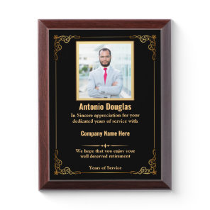 Personalized Employee Appreciation & custom photo Award Plaque