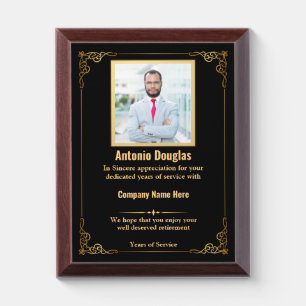 Personalized Employee Appreciation & custom photo Award Plaque