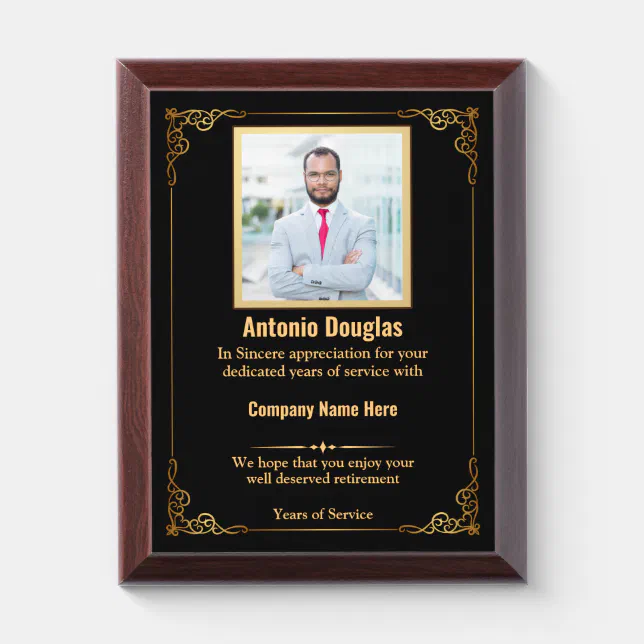 Personalized Employee Appreciation & custom photo Award Plaque | Zazzle