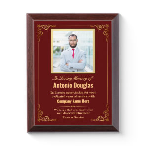 Personalized Employee Appreciation & custom photo Award Plaque