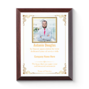 Personalized Employee Appreciation & custom photo Award Plaque