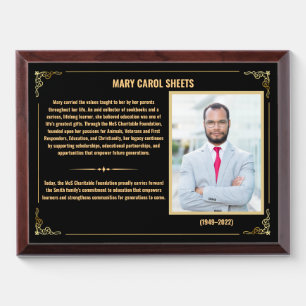 Personalized Employee Appreciation & custom photo Award Plaque