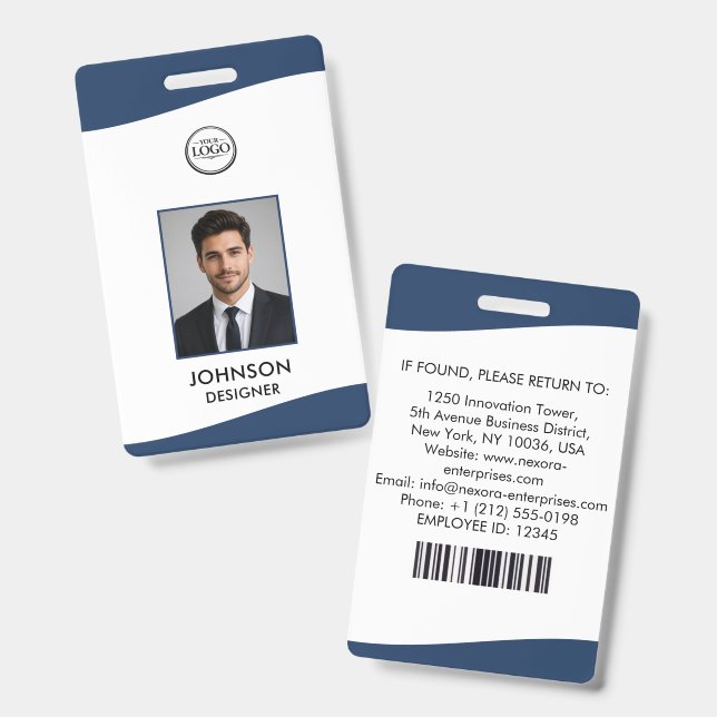 Personalized employee id Badge (Front & Back)