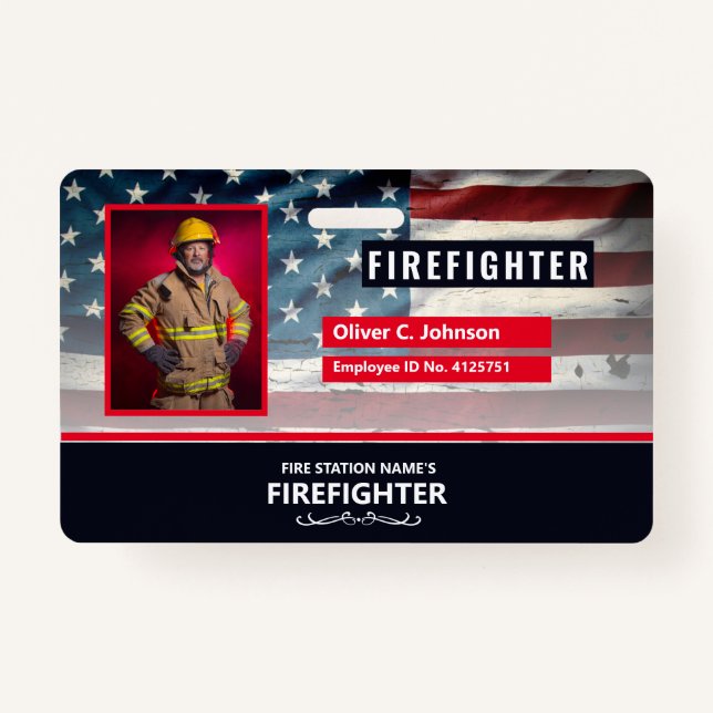 Personalized Employee ID Card - Photo, Barcode, Badge (Front)