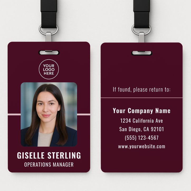 Personalized Employee Identification Card Work Badge