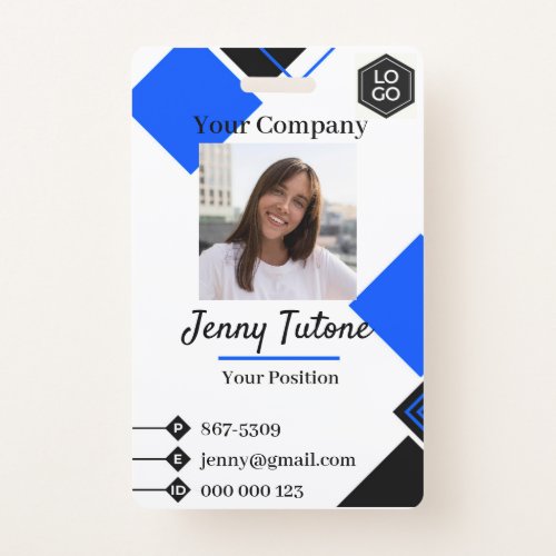 Personalized Employee Logo  Photo ID Badge