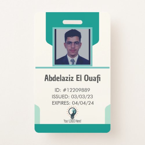 Personalized Employee Logo  Photo ID Badge