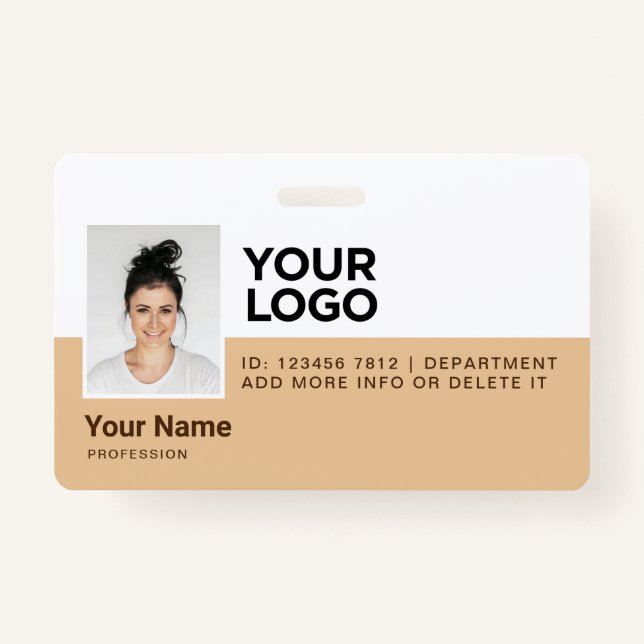 Personalized Employee Modern Photo ID Security Badge (Front)