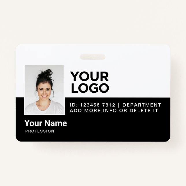 Personalized Employee Modern Photo ID Security Badge (Front)