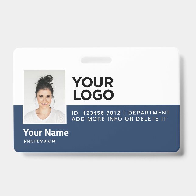 Personalized Employee Modern Photo ID Security Badge (Front)