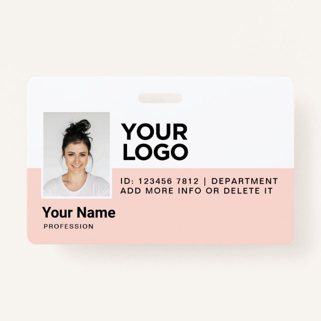 Personalized Employee Modern Photo ID Security Badge (Front)