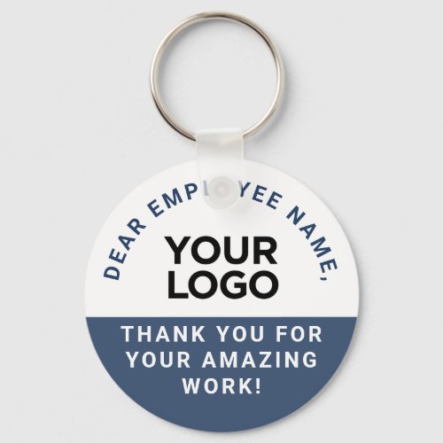 Personalized Employee Name Text Logo Appreciation Keychain