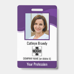 Personalized Employee, Photo, Bar Code & Logo Badge