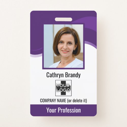 Personalized Employee Photo Bar Code  Logo Badge