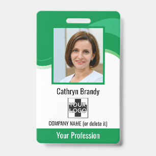 Personalized Employee, Photo, Bar Code & Logo Badge