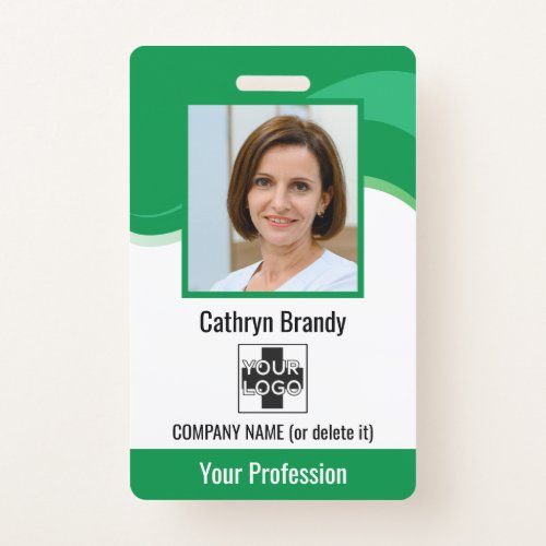 Personalized Employee Photo Bar Code  Logo Badge