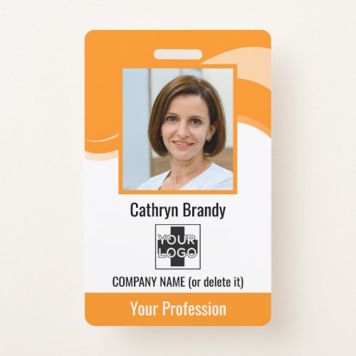 Personalized Employee Photo Bar Code  Logo Badge