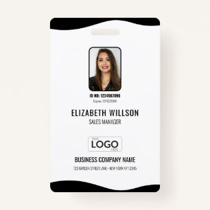Personalized Employee Photo, Bar Code, Logo, Name Badge