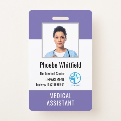 Personalized Employee Photo  Hospital Logo ID Badge